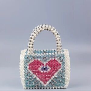 White Beaded Bag purse